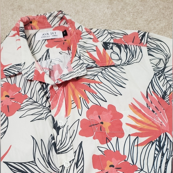 Ava Sky/Fighting Eel Men's Aloha Shirt James - Picture 5 of 6